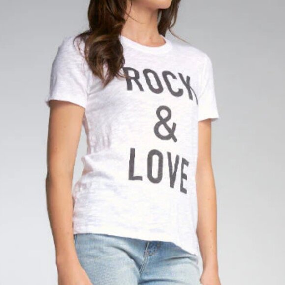 NWT - Elan Rock and Love Short Sleeve White Slub Tee - Picture 3 of 4